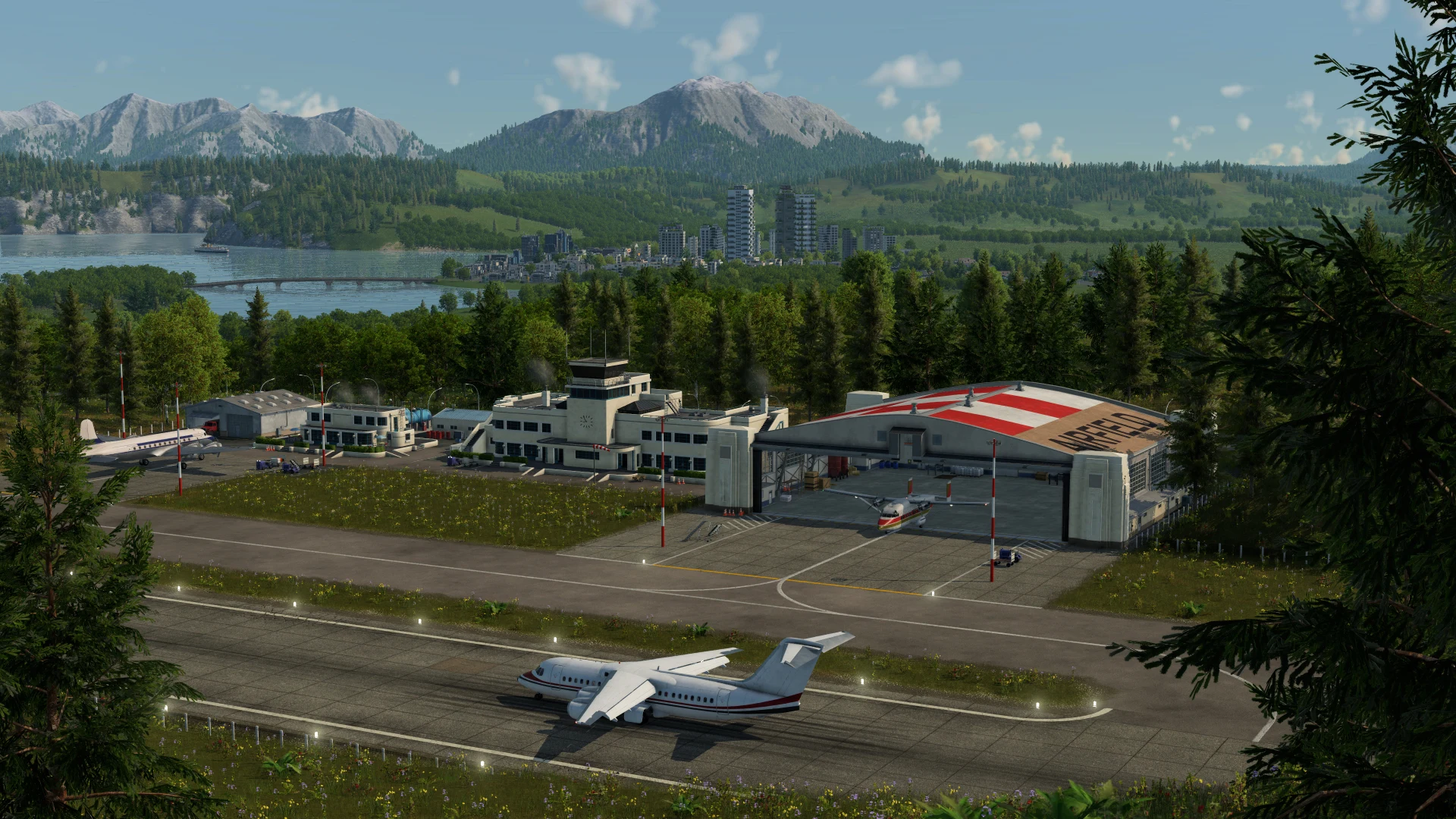 Airport airfield with multiple airplanes — official TF3 press kit
