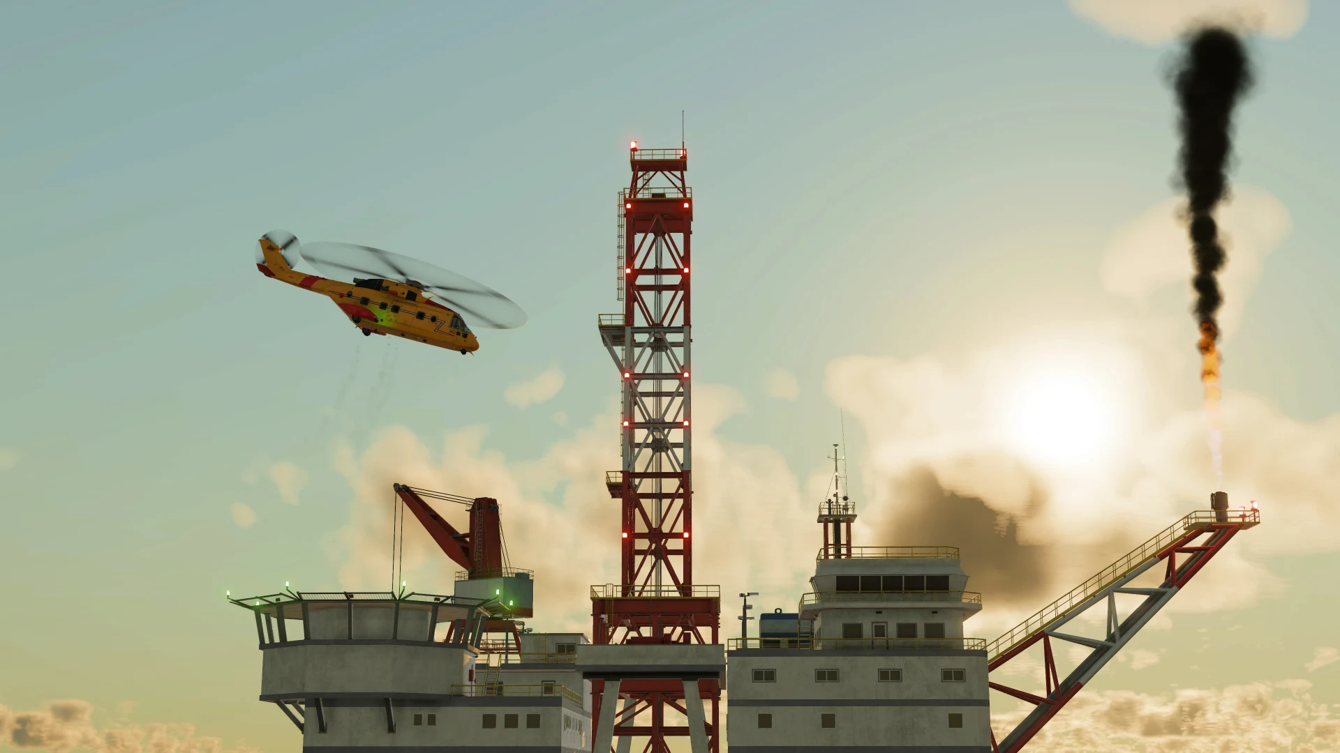 Helicopter taking off — official TF3 press kit